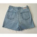 Mother SNACKS Fun Dip Double Pleated Short Fray Just A Nibble Denim Shorts Sz 27 Blue Photo 5