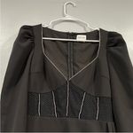 Saylor  Letitcia Embellished Corset Long Sleeve Minidress in Black Small S Photo 2
