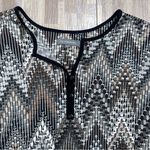 Ny Collection  Black, Brown and Gray Chevron Blouse Size Large Photo 1