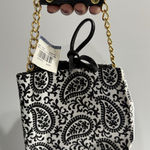 J. McLaughlin  Small Devon Purse Black & White Paisley Gold Chain Strap NWT J Photo 0