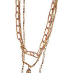 Paparazzi Layered Gold Chain Necklace with Crystal Heart Pendant Charm‎ Jewelry R -77 Photo 0