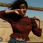 Doen Floryn Romantic Lace Eyelet Top Antique Walnut Size XL Photo 7