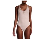Free People  Women’s Lea Floral Embroidery Bodysuit – Pearl Pink – Size S NWT Photo 9