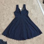 Soprano  small lace overlay v neck fit and flare dress D4 2418 Photo 9