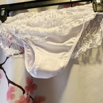 NWOT White Lace Bikini Bandeau Top & Bottom Set Medium Photo 7