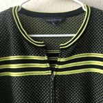 Ming Wang  Neon Yellow Black Zipper Swing Jacket Stripes Photo 1