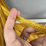 Free People Yellow Shimmy Shake Top Long Sleeve oversized open back Sz M Photo 8