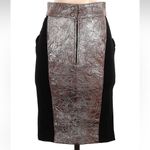 Catherine Malandrino  Rocker Lamb Leather Contrasted Pencil Skirt Size 4 Small S Photo 1