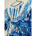 Farm Rio  Blue Floral Pattern Full of Flowers Tapered Fit Jumpsuit Size XS Photo 13