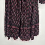 Beach Lunch Lounge Boho Peasant Dress Black Pink Floral Balloon Sleeves Size XXL Photo 3