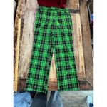Hot Topic  Women's Green Black Plaid Denim Straight-Leg Pants Size XL Photo 4