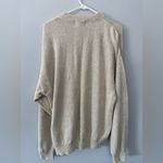 Unique Vintage VTG Milford Knit Henley Button Woven Sweater Cream Beige Oversized Hippie Size L Photo 5