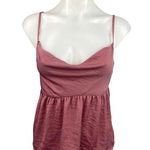 American Eagle  Pink Cowl Neck Strap Sleeveless Peplum Camisole Tank Top Size S Photo 0