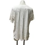 Women's XL White Embroidered Crew Neck Short Sleeve T Photo 4