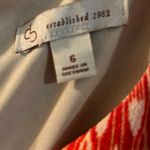 Dress Barn burnt orange women fit & Flare midi aztec length & lace print dress. 39 length x 15 wide Photo 4