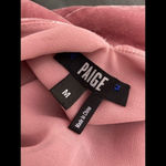 Paige  Pink Velvet Double V Choker Top | Short Sleeve | Size Medium Photo 3