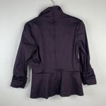 Tadashi Shoji  6 Blouse Twist Front Peplum Iridescent Purple Long Sleeve Cocktail Photo 10