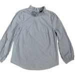 J.Crew  Organic Cotton Long Sleeve Ruffleneck Top Stripe Blue Size‎ XS Photo 3