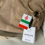 italian suede leather brown hobo / tote / slouchy bag / purse/ tik tok famous Tan Photo 3