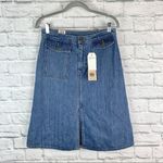 Levi's Levi’s Denim Slit Front Cargo Pockets A-Line Midi Skirt 28 NWT Photo 1