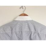Sporty & Rich SRC Embroidered Stripe Cotton Crop Button Up Shirt Quiet Luxury L Blue Size L Photo 9