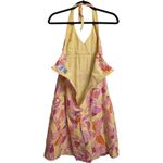 Lilly Pulitzer  Pink Yellow Floral Halter Dress Backless V Neck Size 4 Photo 4