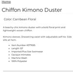 Cacique SWIM by Carribean Floral Chiffon Kimono Duster Swim Coverup Size 14/16 Photo 15