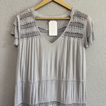 POL NWT  Maxi Ruffle Flutter Sleeve Dress Size Size Large Flowy Lace‎ Trim Photo 3