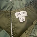 J.Crew Ruffle Mock Neck Blouse XXS Army Green  Preppy Corporate Chic Work Shirt‎ Photo 2