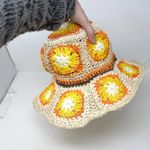 Steve Madden Woven Granny Square Bucket Hat OS Photo 4