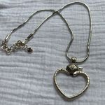 Brighton Vintage Silver tone Scroll Heart Charm Clip Swarovski Crystal Necklace Photo 7