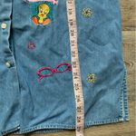 Looney Tunes Vintage  Tweety Bird Oversized Denim Button Down Shirtt L Photo 4