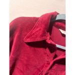 Vintage Burgundy Velour Polo Shirt Long Sleeve Collared Pocket Size L Red Size L Photo 7