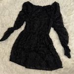 Black Halo NEW Alister Mini Dress, Floral Lace Applique Long Sleeve Babydoll 10 Photo 5