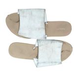 Forever 21 white cream slip on flat heel shoe slides summer beach shoes Photo 0