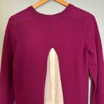 Tyler Boe Women's Purple Crewneck Split Back Sweater White Shirt Sz Small Career Photo 6