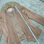 Hutch Anthropologie  Open Jacket Blazer Faux Vegan Suede in Peachy Beige Size S Photo 15