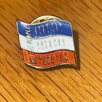 Vintage WE THE PEOPLE Red White Blue Flag Lapel Pin Declaration Gold Photo 0
