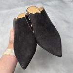 Chloé NEW Chloe Eva Leather Suede Scalloped Pounted Toe Backless Mule Heels Gray 36.5 Photo 4
