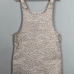 Storia Leopard Print Jacquard Overall Mini Dress Women's Large Beige Boho NWOT Photo 3