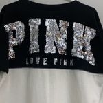 PINK - Victoria's Secret Pink by Victoria’s Secrets black and cream pullover size M Photo 4