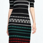 525 America NWOT  jacquard stripe knit midi dress sz S small Photo 0