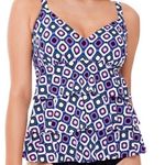 Swim Solution tiered one piece swimsuit Sz 8 Black Photo 0