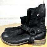Sundance  Ankle Boots Heeled Round Toe Buckle Studded Leather Black EU 38 US 7.5 Photo 2