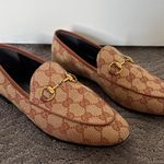 Gucci  Jordaan GG Monogram Canvas Horsebit Loafers Beige Brown Flats Size EU 36.5 Photo 15