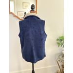 Max Studio Maxim‎ Studio Vest Womens M Blue Faux Suede Sherpa Lined Sleeveless Jacket Photo 1