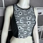 Betsey Johnson  Stripe Daisy Floral Design Performance Crop Top Sports Bra Photo 12