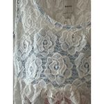 Maeve Anthropologie NWT White Lace Peplum Crop Top Blue Lining Size Large Photo 5