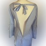 English Factory NWT  Blue and White Cotton Shift Dress with Bell Sleeves | Sz. M Photo 3