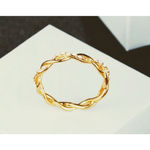 Boutique NEW 14k Gold Plated‎ S925 Simulated Diamond Twist Eternity Band Ring, Size 4 Photo 11